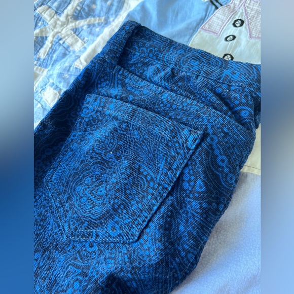 Joe Fresh Womens Pant Blue Paisley Preppy Corduroy Slim Pants 26 - Picture 5 of 9